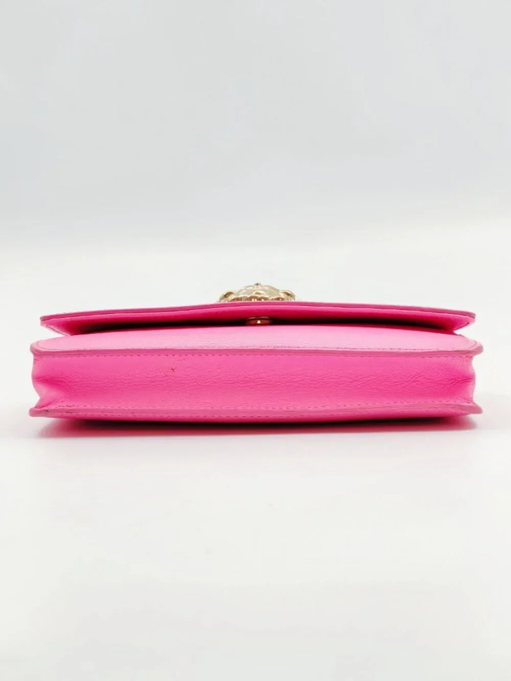 Versace Medusa Pink Leather WOC Wallet On Chain Crossbody Bag Gold Chain - Picture 5 of 13